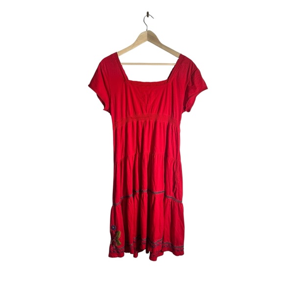 Johnny Was Red Embroidered Mini Dress - Picture 7 of 7